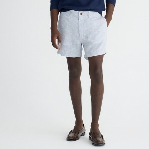 J.Crew 5" linen short Navy White Outlet | 97OTMFXJZ