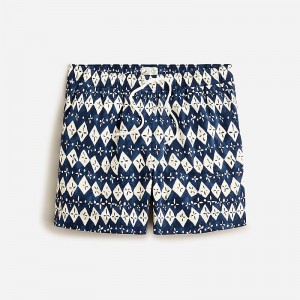 J.Crew 5" stretch swim trunk with ECONYL® nylon Diamond Block Navy Ivor USA | 10MPUSOWH