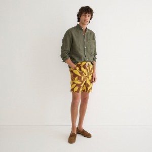 J.Crew 6'' dock short in print Summer Plant Yellow Bro Sale | 24FTOKXJR