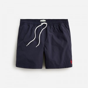 J.Crew 6" embroidered oarsman stretch swim trunk with ECONYL® nylon Navy Online | 04ZCDAOER