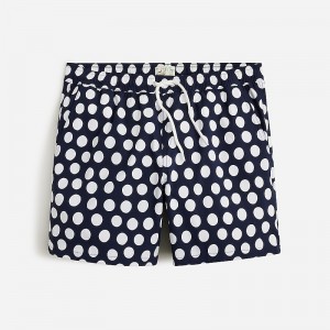 J.Crew 6" stretch swim trunk with ECONYL® nylon Large Polka Dot Navy Wh Clearance | 47PKJDXQU