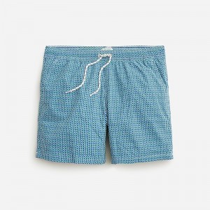 J.Crew 6" stretch swim trunk with ECONYL® nylon Dot World Green Blue Clearance | 45SVRGWZH