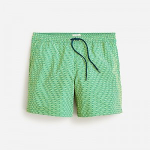 J.Crew 6" stretch swim trunk with ECONYL® nylon Brook Green Yellow Factory Promo | 67UINDPHO