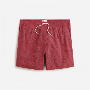 J.Crew 6" stretch swim trunk with ECONYL® nylon Escher Geo Red Navy Sale | 28KMLDEHG