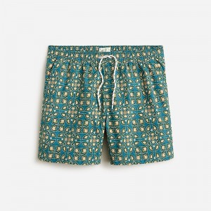 J.Crew 6" stretch swim trunk with ECONYL® nylon Garden Jewels Teal Clearance | 39PBZQIWN