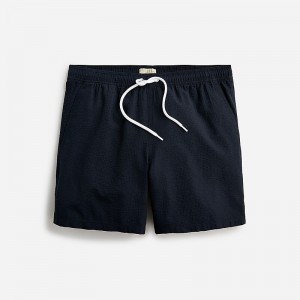 J.Crew 6" swim trunk in seersucker Black Clearance | 47ICMUFTD