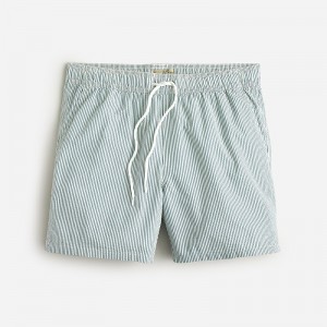 J.Crew 6" swim trunk in seersucker Turquoise White USA | 15UBSQLPO