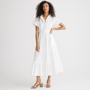 J.Crew Amelia maxi shirtdress cotton poplin White USA | 17NOVGEDU