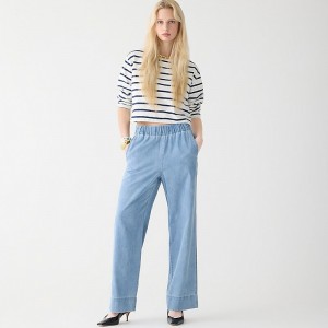 J.Crew Astrid pant in chambray Storm Wash Outlet Online | 79MWQYBSO