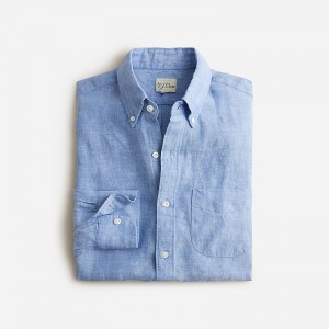 J.Crew Baird McNutt Irish linen shirt Amalfi Blue Linen Yd Factory Promo | 60RAOXNVS