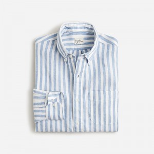 J.Crew Baird McNutt Irish linen shirt Bengal Stripe Sky Blue USA | 10CUYWNQJ