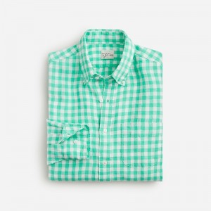 J.Crew Baird McNutt Irish linen shirt Kells Gingham Aqua Online | 06BEORXQV