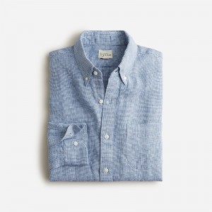 J.Crew Baird McNutt Irish linen shirt Mini Houndstooth Spring Online | 87QYZNESP