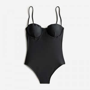 J.Crew Balconette underwire one-piece swimsuit Black Online | 09LAWJTQY