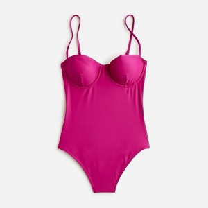 J.Crew Balconette underwire one-piece swimsuit Magenta Orchid Outlet | 97EJTILOF