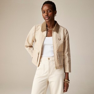 J.Crew Barn Jacket™ in crinkle nylon Toasted Cream Clearance | 45SNYRXWM