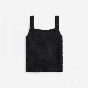 J.Crew Basket-stitch sweater-tank Black Online | 87CHUATJG