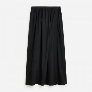 J.Crew Beach cotton midi skirt Black Sale | 28GTICVAL