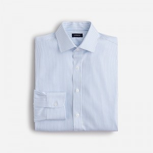 J.Crew Bowery performance stretch dress shirt with spread collar Bengal Stripe Blue Whit Online | 83UALTDEQ