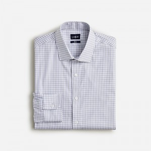 J.Crew Bowery performance stretch dress shirt with spread collar Tobby White Gray Online | 84MQTFIVJ