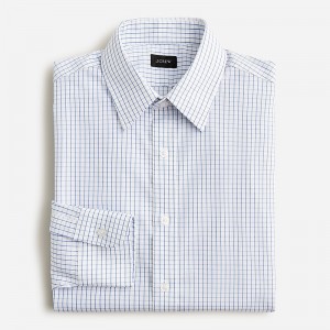 J.Crew Bowery wrinkle-free dress shirt with point collar Grant Tattersall White Outlet Online | 76PLYTMSQ