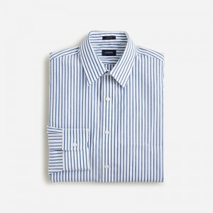 J.Crew Bowery wrinkle-free dress shirt with point collar Jasper Stripe Blue Whit Factory Outlet | 59OBGAKEV