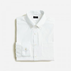 J.Crew Bowery wrinkle-free dress shirt with button-down collar White Outlet | 97ANXYRFL