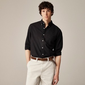 J.Crew Broken-in garment-dyed organic cotton oxford shirt Black Outlet Online | 72EHRKDCJ