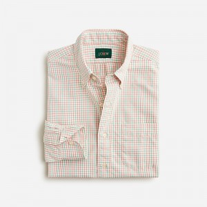 J.Crew Broken-in organic cotton oxford shirt Harry Pink Green USA | 14OXFMZYC