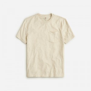 J.Crew Broken-in pocket T-shirt Hthr Ecru Online | 82NYKEPJR