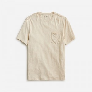 J.Crew Broken-in short-sleeve pocket T-shirt Hthr Ecru Outlet Online | 70MGWSJKR