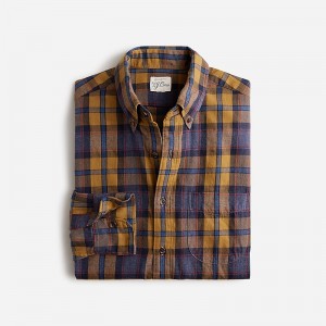 J.Crew Brushed twill shirt Edgar Yellow Purple Sale | 25MLYBXCJ