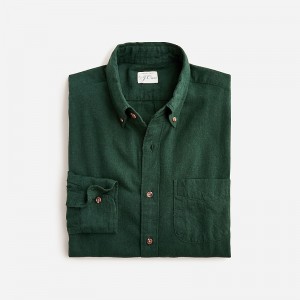 J.Crew Brushed twill shirt Pack Green Heather Twil Outlet | 94RKUJINO