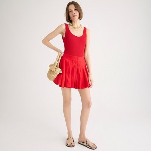 J.Crew Button-up mini skirt in linen Red Outlet Online | 70YDMOLRI