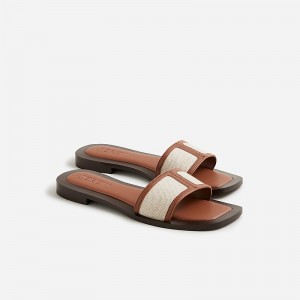 J.Crew Callie sandals in canvas English Saddle Online | 02READKTU