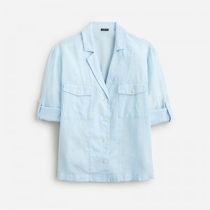 J.Crew Camp-collar shirt in featherweight linen blend Fresh Air USA | 13QZLMDVU