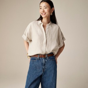 J.Crew Capitaine shirt in Baird McNutt Irish linen Flax Clearance | 32UYGLTEI