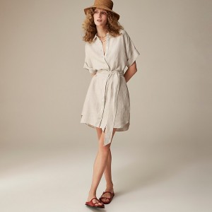 J.Crew Capitaine shirtdress in linen Flax USA | 10BDJLFGI