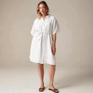 J.Crew Capitaine shirtdress in linen White Factory Outlet | 54DPRLVXH