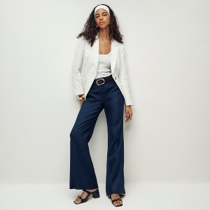 J.Crew Carolina flare pant in stretch linen blend Navy Outlet | 91HXZARMO