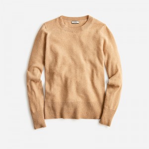 J.Crew Cashmere classic-fit crewneck sweater Hthr Camel Clearance | 39GTQWFBN