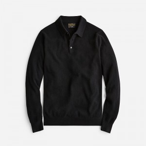 J.Crew Cashmere collared sweater-polo Black Sale | 24HWMTKUC