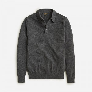 J.Crew Cashmere collared sweater-polo Hthr Charcoal Outlet Online | 79PWZXRHG