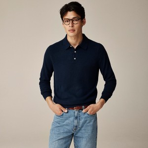 J.Crew Cashmere collared sweater-polo Navy Factory Outlet | 52HSXTYPL