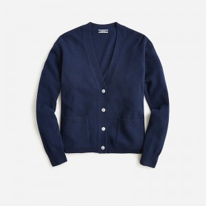 J.Crew Cashmere patch-pocket cardigan sweater Navy Outlet Online | 78HDIEBYN