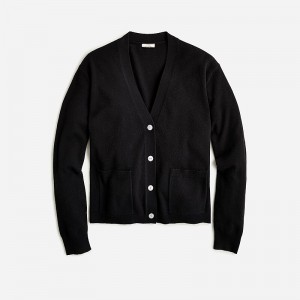 J.Crew Cashmere patch-pocket cardigan sweater Black Sale | 20JYXPWLN