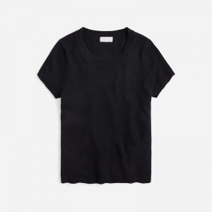 J.Crew Cashmere relaxed T-shirt Black Outlet | 93JOPBVGC