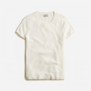 J.Crew Cashmere relaxed T-shirt Snow Factory Promo | 67JIWBEYH