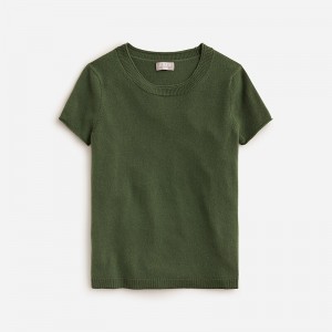 J.Crew Cashmere relaxed T-shirt Utility Green Clearance | 36CTFIDKY