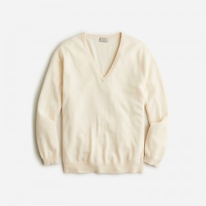 J.Crew Cashmere relaxed V-neck sweater Hthr Muslin Outlet Online | 75SGYHXLI